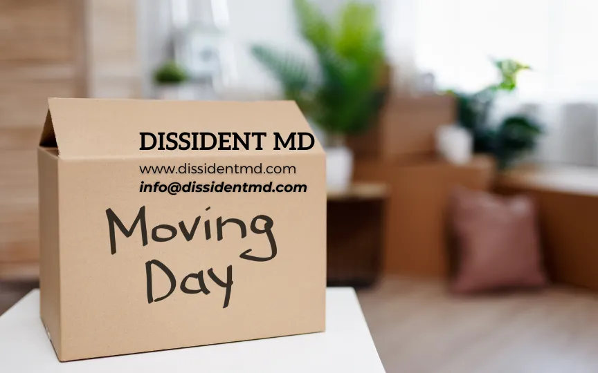 Dissident MD Moving Day box on table in new office
