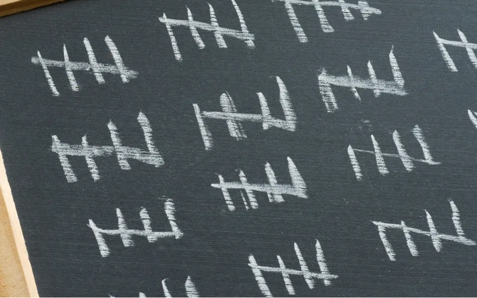 Chalkboard with hashtags
